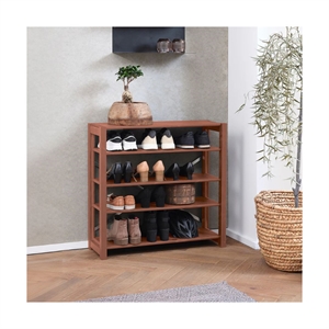 Bjergby skoreol m/ 5 hylder - Rusty - Mål: B113 x H80 x D40 cm.